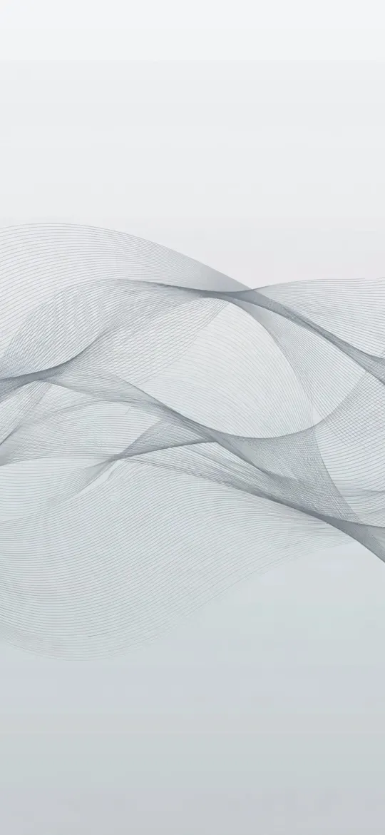 Fine grey flowing line waves across a pale white background