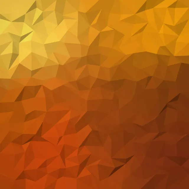 Amber Canyon Facets: amber, rust and gold triangles tilt into a faceted low-poly surface, warm as canyon rock in late afternoon sunlight, iPad wallpaper