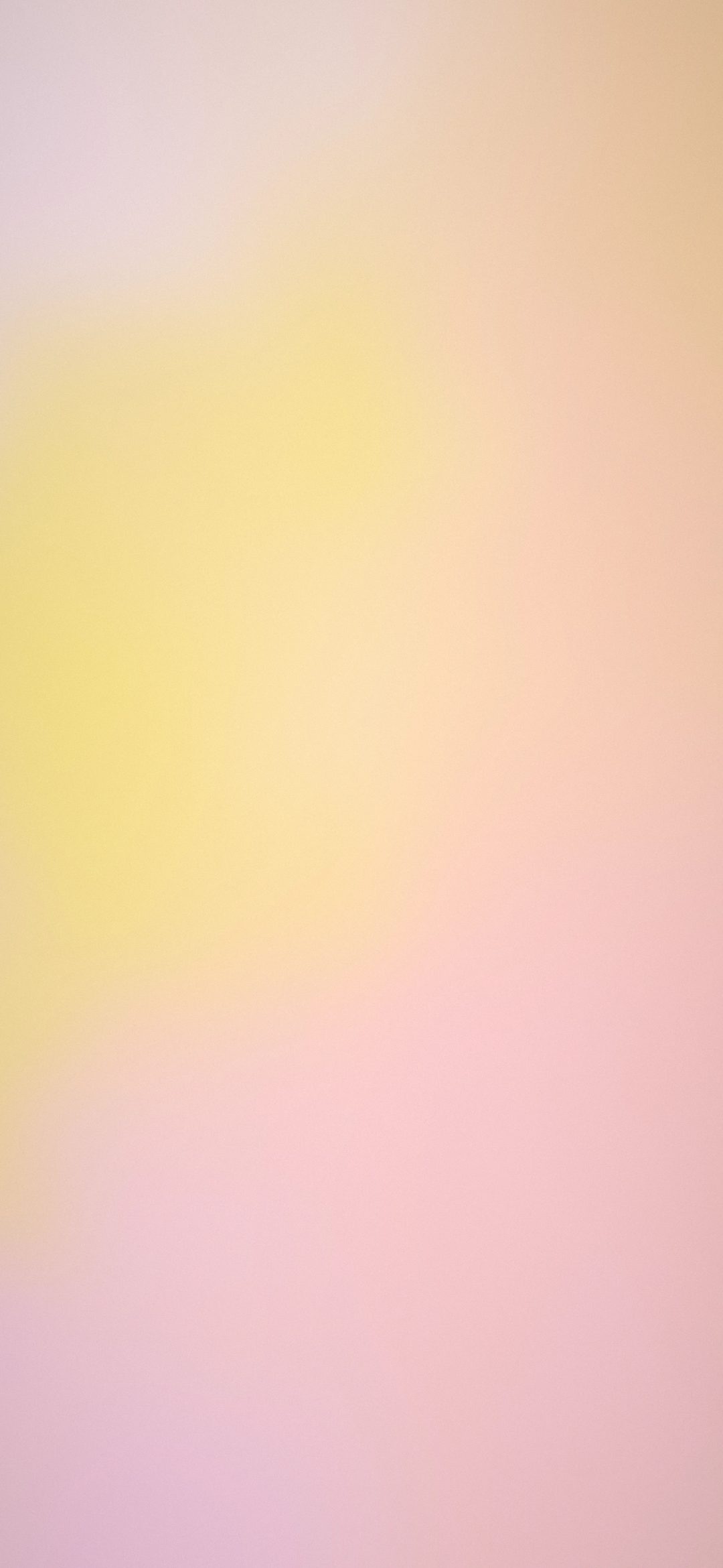 Blush Petal Gradient: a barely-there gradient of blush, rose and butter yellow with fine grain, soft and clean behind icons and widgets, iPhone wallpaper