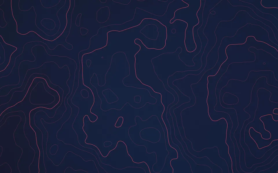 Crimson Line Terrain: thin crimson contour lines trace an imaginary mountain range over deep navy, a bold topographic map for the desktop, Mac wallpaper