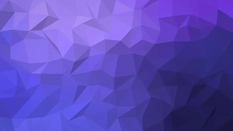 Indigo Facets: indigo, violet and periwinkle triangles form a faceted low-poly surface lit from the top left, PC wallpaper