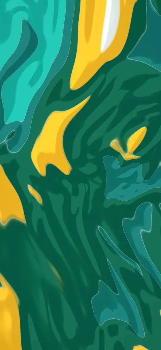Jade Ink Swirl: jade, teal and mint paint curl around ribbons of gold and cream, a glossy marbled swirl in fresh, cool green tones, iPhone wallpaper