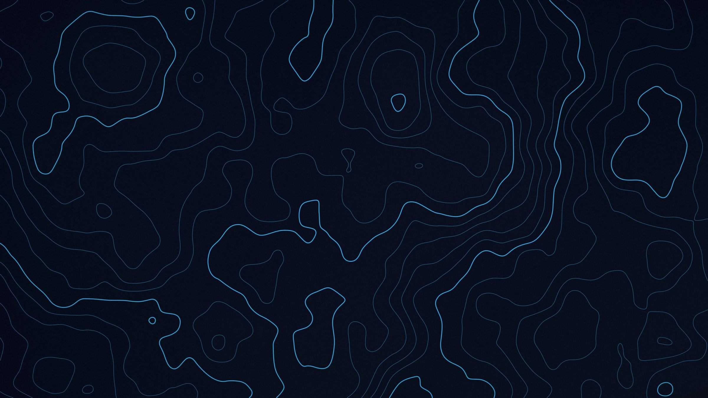 Midnight Contours: thin cyan contour lines on a near-black background, a minimal dark pattern that is easy on the eyes, PC wallpaper