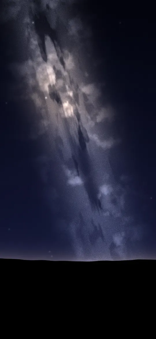 Milky Way Rising: the Milky Way rises above a dark horizon in a glowing band of countless stars, threaded with long dark lanes of dust, iPhone wallpaper