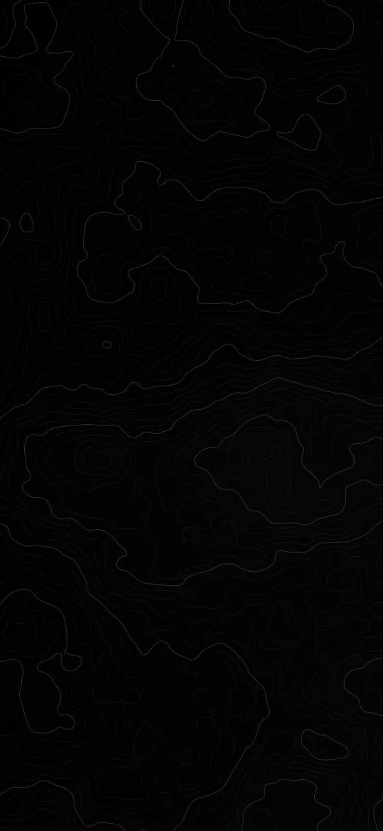 Obsidian Elevation Lines: faint grey contour lines trace an imaginary terrain across a near-black screen, a quiet topographic map for OLED displays, iPhone wallpaper
