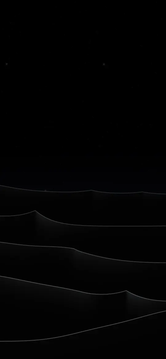 Silver Dune Crests: black sand dunes ripple toward the horizon under faint stars, their crests edged with fine silver light against the night, iPhone wallpaper