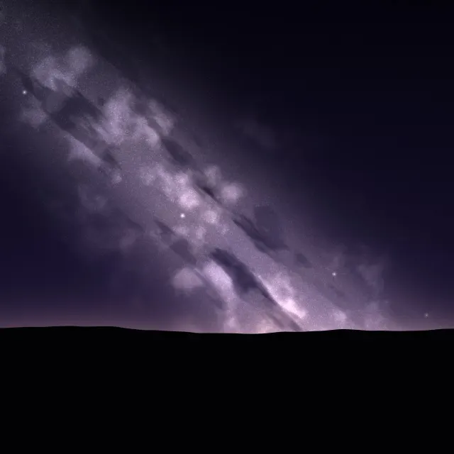 Violet Star River: a river of stars flows diagonally across a violet night sky, glowing pink and lilac around dark ribbons of dust, iPad wallpaper